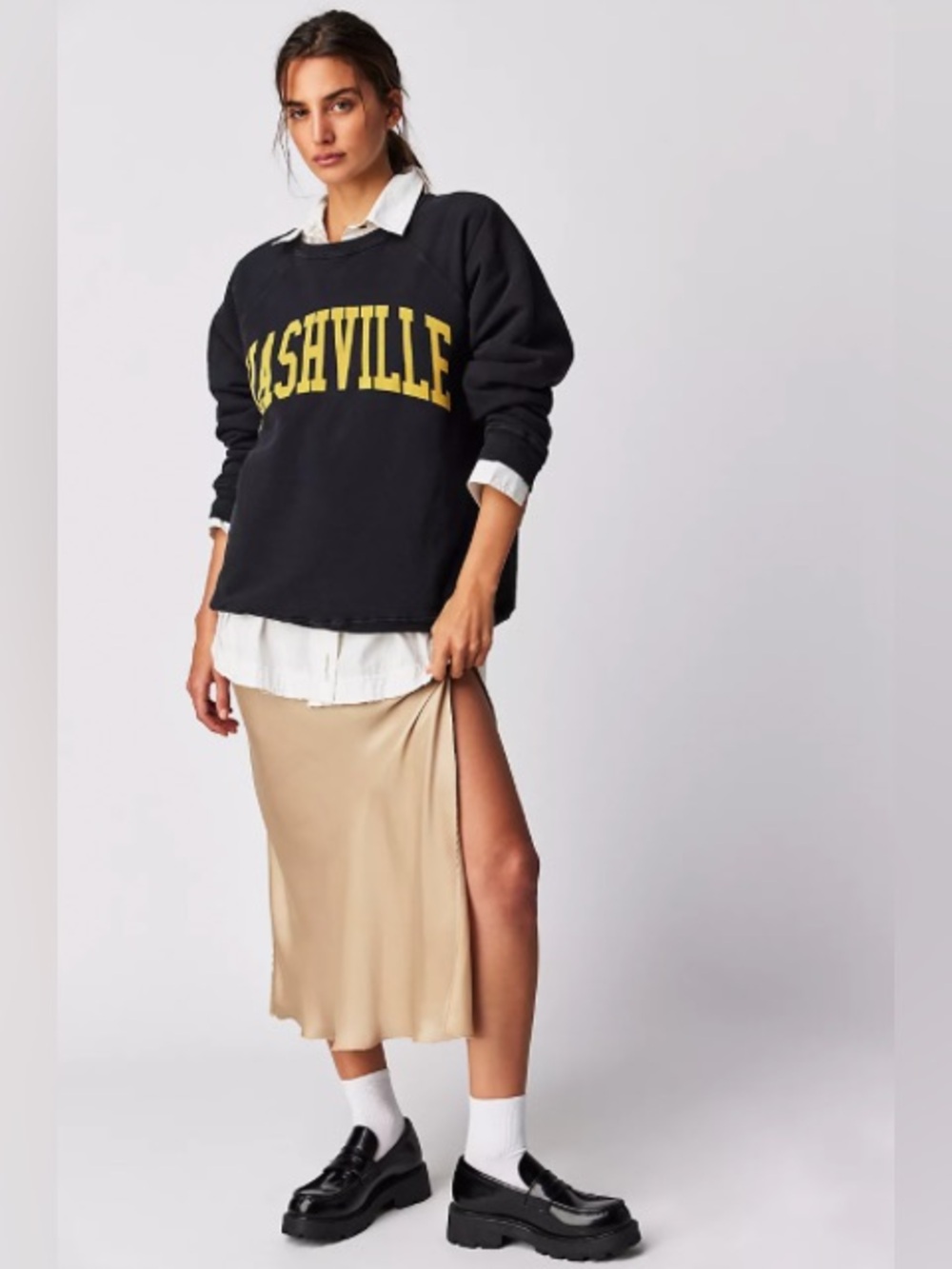 NWT! Free People Original Retro Brand Classic Crew Sweatshirt Sz XS
